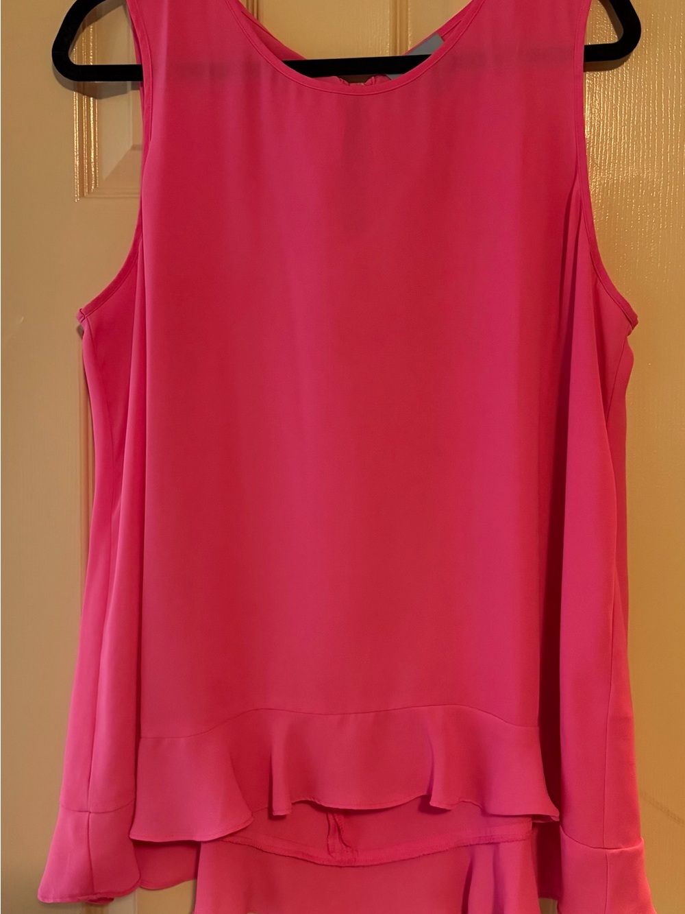 CeCe Hot Pink Ruffle-Hem Sleeveless Camisole - Picture 4 of 4